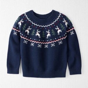 Toddler Boys 2T Navy Reindeer Christmas Sweater